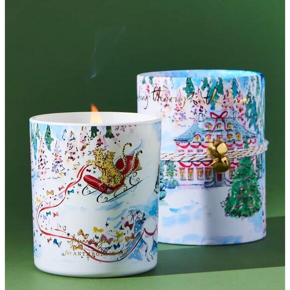 Anthropologie Dashing Through the Snow Candle NEW - Picture 1 of 7